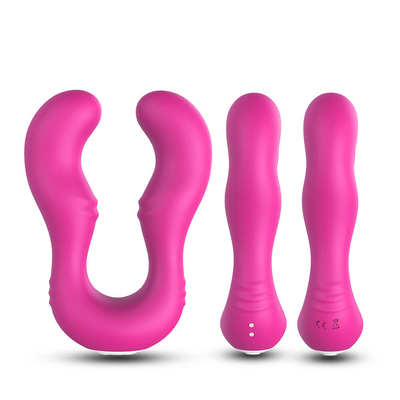 ซิลิโคนแบบชาร์จไฟได้สะดวกสบาย G Spot Vibrator เซ็กส์ทอย Double Penetration Lesbian