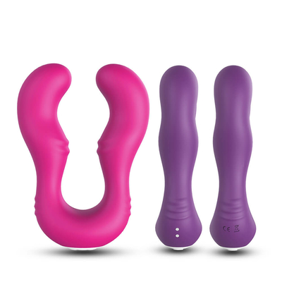 ซิลิโคนแบบชาร์จไฟได้สะดวกสบาย G Spot Vibrator เซ็กส์ทอย Double Penetration Lesbian