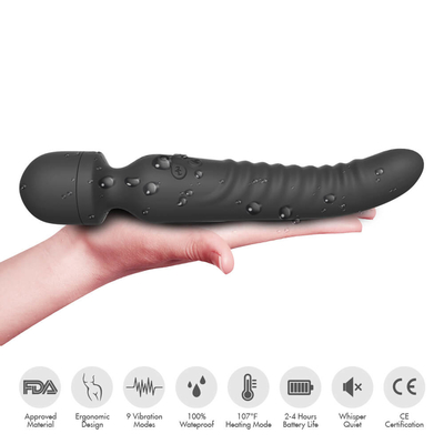 Dual End Massager เครื่องทำความร้อนอัจฉริยะ AV Wand Soft Neck Dildo Vibrator