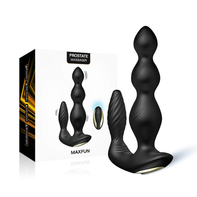 9 Speed ​​Vibrating Anal Butt Plug สามมอเตอร์ Perineum Stimulator Wireless Remote