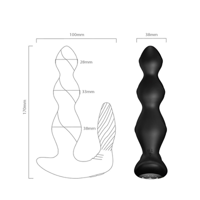 9 Speed ​​Vibrating Anal Butt Plug สามมอเตอร์ Perineum Stimulator Wireless Remote