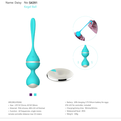 ของเล่นทางเพศ Kegel การออกกำลังกายรีโมทคอนโทรล Ben Wa Ball สำหรับเพศหญิง