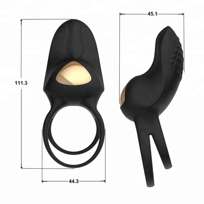 3.7V 111.7 * 45 * 45 มม. G Spot Cock Rings Crazy Tongue Vibrating Sex Toy