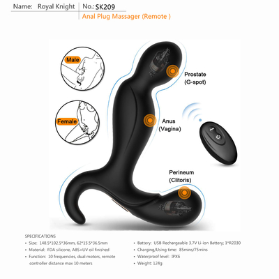 ODM OEM 80 นาทีรีโมทคอนโทรลของเล่นสำหรับผู้ใหญ่ Prostate Anal Vibrator Li Ion Battery