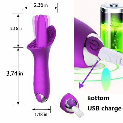 Clit Bullet Vibrator เครื่องกระตุ้นลิ้นปาก Soft Dildo Vibrator 166.5 * 73.6 * 56.5 มม