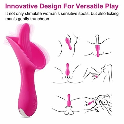 สัมผัสจริงสัมผัสลิ้นเลียเครื่องสั่นแบบชาร์จ T Massager OEM ODM