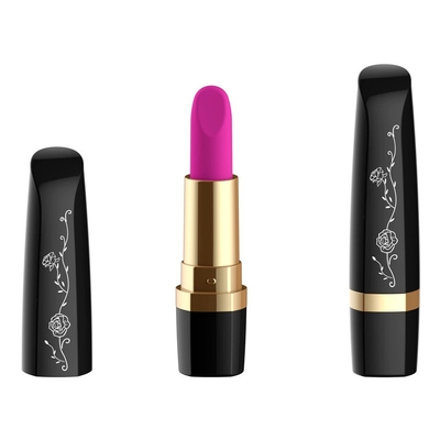Black Rose Clit Stimulator Whisper Quiet Beginner Lipstick Vibrator