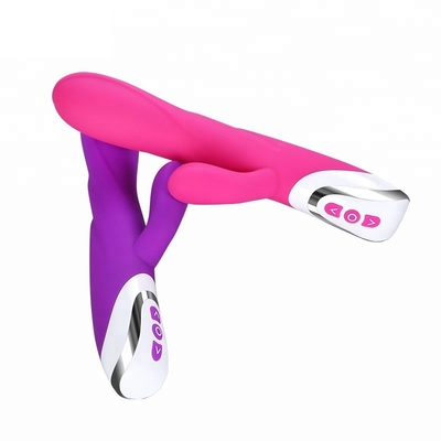 Dildo สั่นกระต่ายคู่ 80 นาทีพร้อม Clit Vibrator Love Toy For Lady 213 * 64 * 38 มม