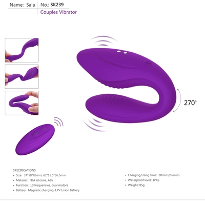 รูปตัว C สวมใส่ G Spot Vibrator ของเล่นทางเพศรีโมทคอนโทรลไร้สายคู่ Clit Vibrator