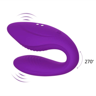 รูปตัว C สวมใส่ G Spot Vibrator ของเล่นทางเพศรีโมทคอนโทรลไร้สายคู่ Clit Vibrator