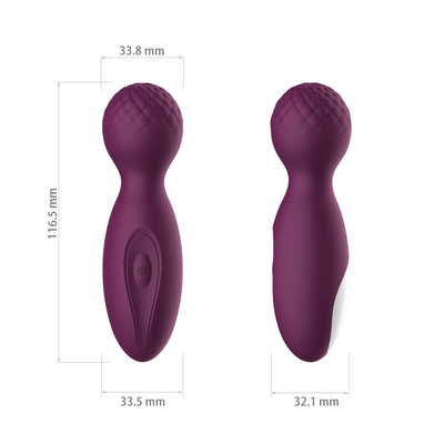 12 ความเร็ว 10 ฟังก์ชั่นซิลิโคนซาติน G Spot Vibrator ของเล่นทางเพศ Mini Wand Massager