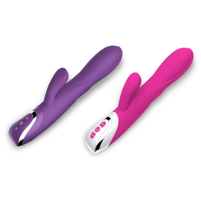 เครื่องสั่นกระต่ายแบบชาร์จไฟ 213 มม. ของเล่นคู่มอเตอร์สีชมพู Lady Vibrator