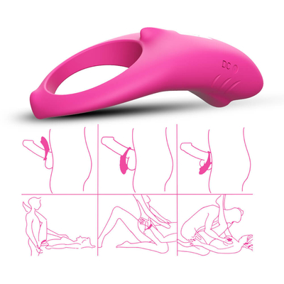 ยืดหยุ่น 3.7V Vibrator Cock Ring IPX7 อวัยวะเพศชายสั่น Delay Ejaculation สำหรับ Man