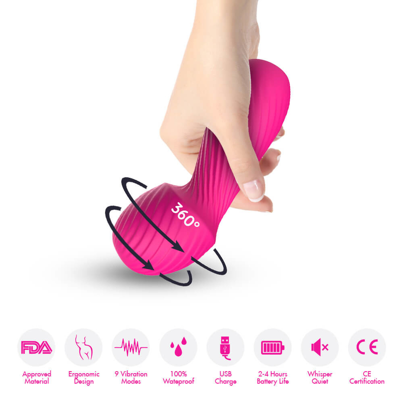 มินิแบบพกพา AV Wand Vibrator USB ชาร์จหญิง Clitoral Nipple Orgasm