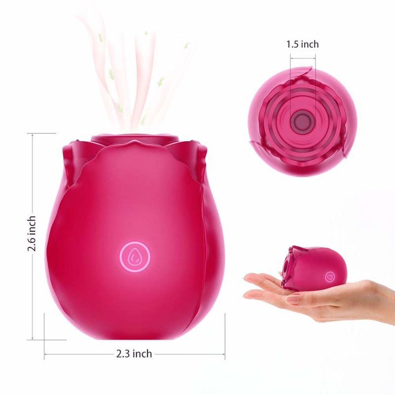 10 โหมด Rose Clitoral Sucking Vibrator เครื่องสั่นดูดแบบชาร์จได้สำหรับผู้หญิง