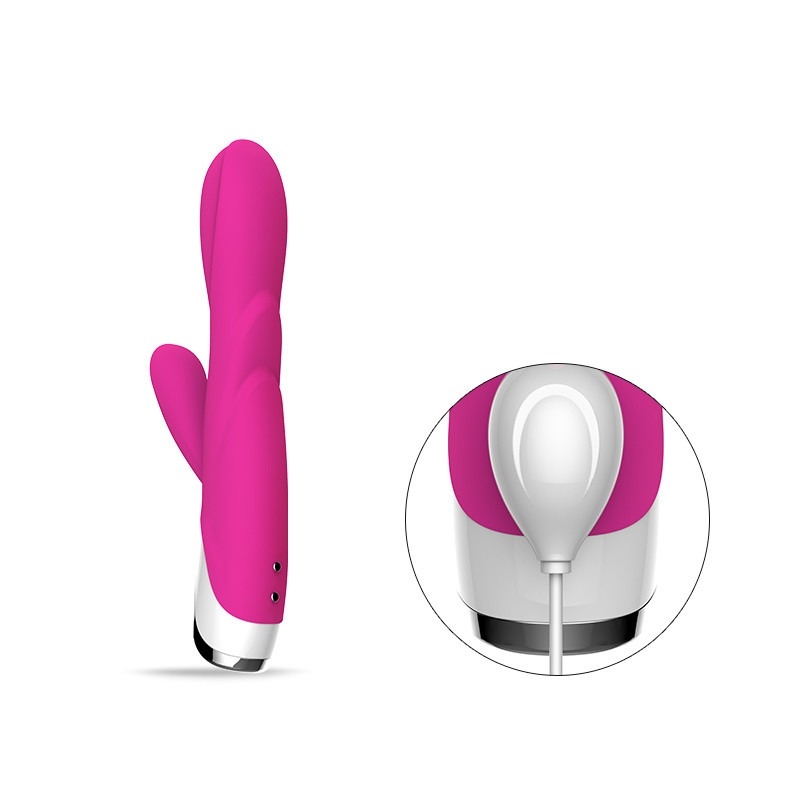 Dildo สั่นกระต่ายคู่ 80 นาทีพร้อม Clit Vibrator Love Toy For Lady 213 * 64 * 38 มม