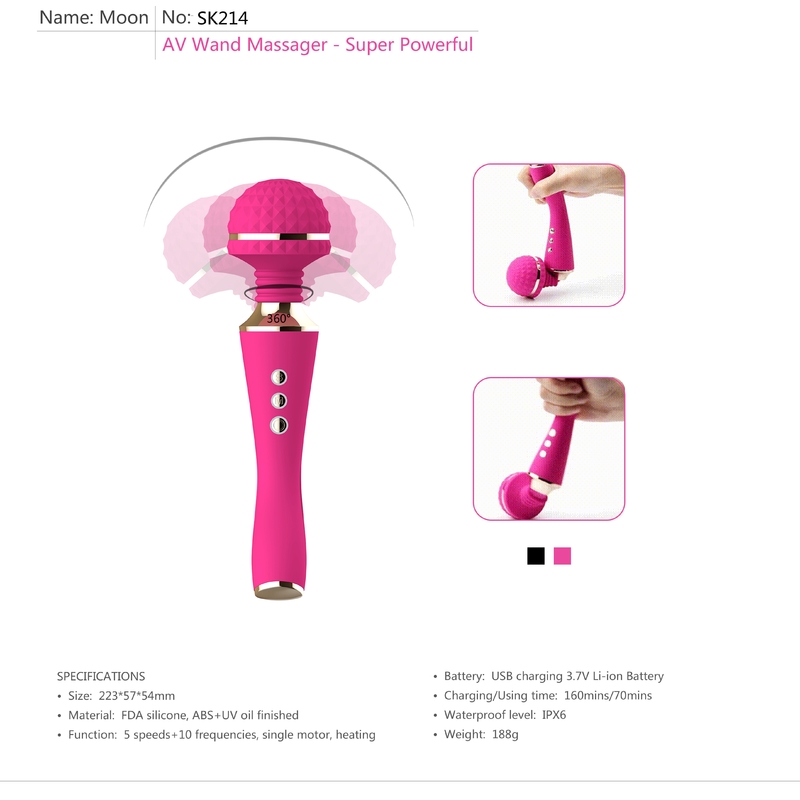 223mm Wireless Vibrating Dildo AV Magic Wand เซ็กส์ทอยสำหรับกระตุ้น Clitoral