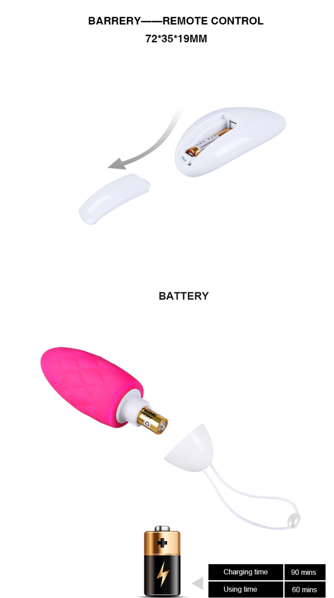 Girl Beginner Mini Egg Vibrator กระตุ้นหัวนมไข่ช่องคลอดสำหรับเพศชาย 2